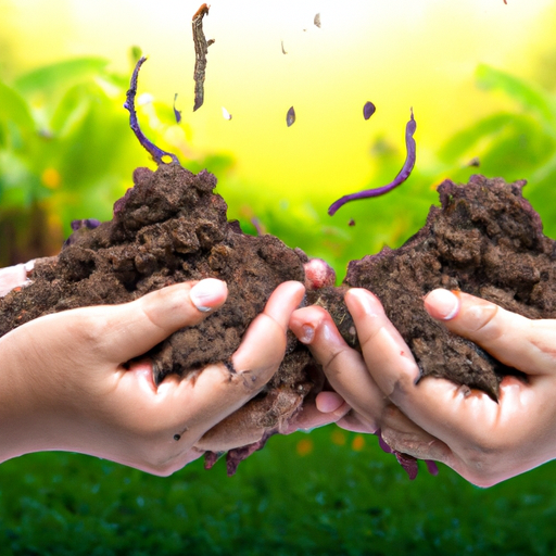 Two children's hands holding soil.