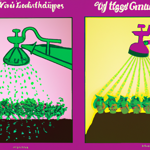 A poster showing a watering can and a watering can.