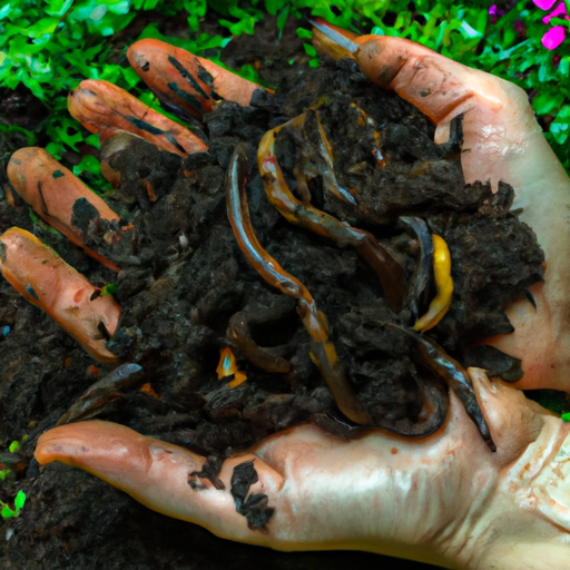 A person's hand holding a pile of dirt.