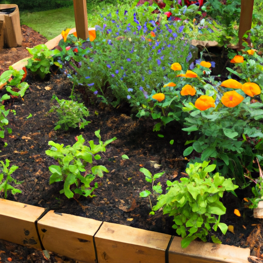 A wooden garden bed.