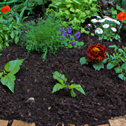 A flower bed in a garden.