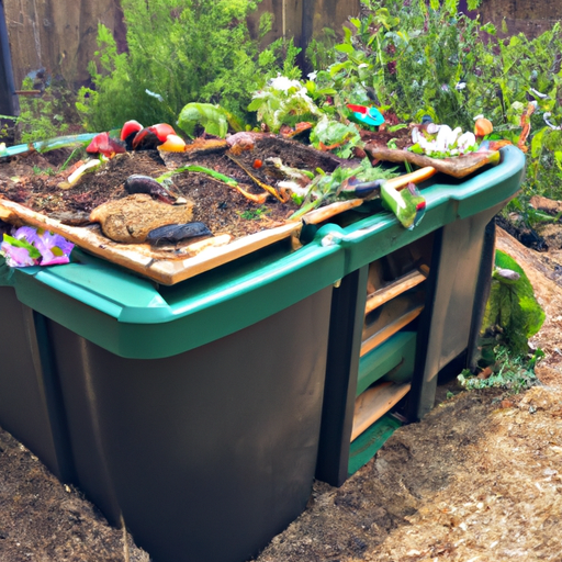 A green compost bin.