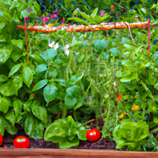 A garden full of vegetables and flowers.