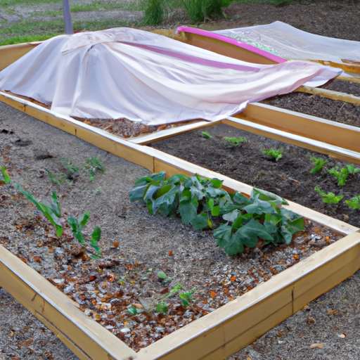 A wooden raised garden bed.