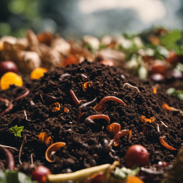 An image showcasing the intricate process of organic farming composting