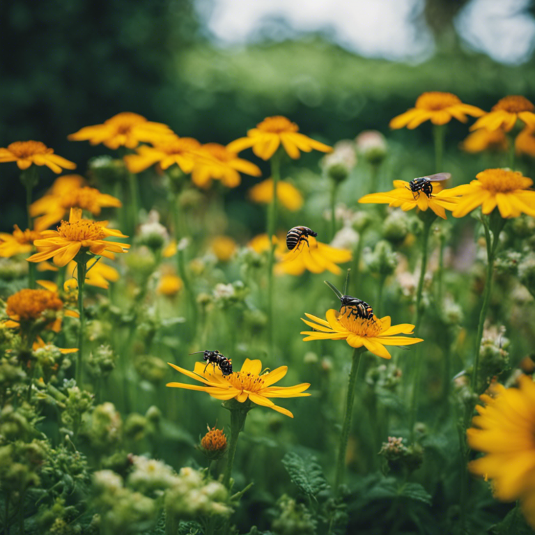 An image showcasing a vibrant, thriving garden protected by a natural pest control system