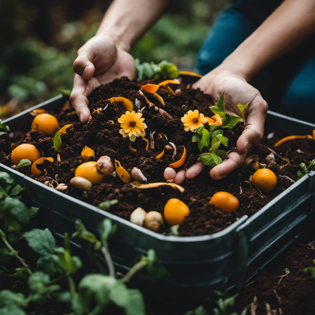 An image showcasing a pair of hands tenderly cradling a small, thriving garden bed