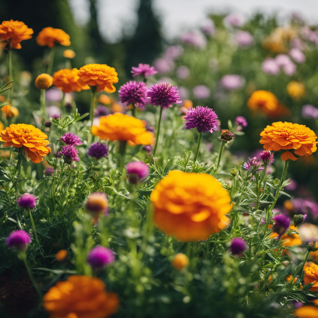 An image that showcases a vibrant herb garden protected by natural pest repellents