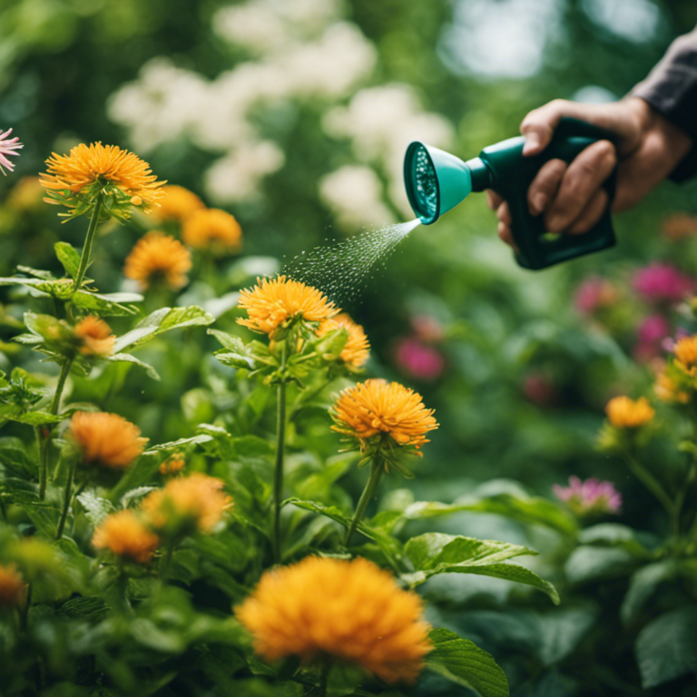 An image showcasing a lush, thriving garden with vibrant, pest-free plants