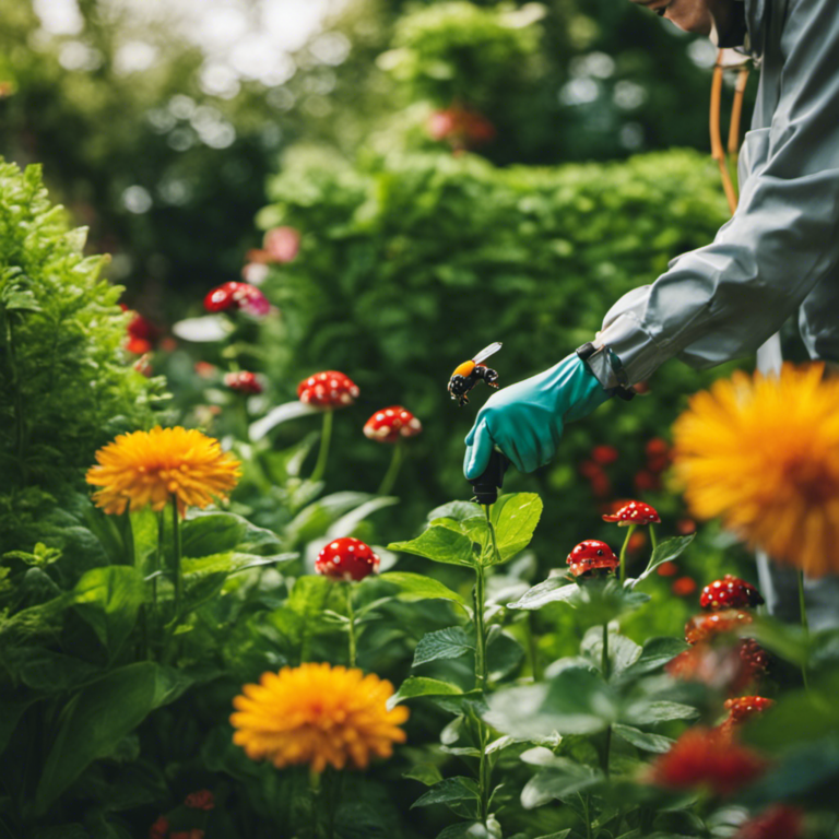 An image showcasing a lush garden scene with vibrant flowers and healthy plants