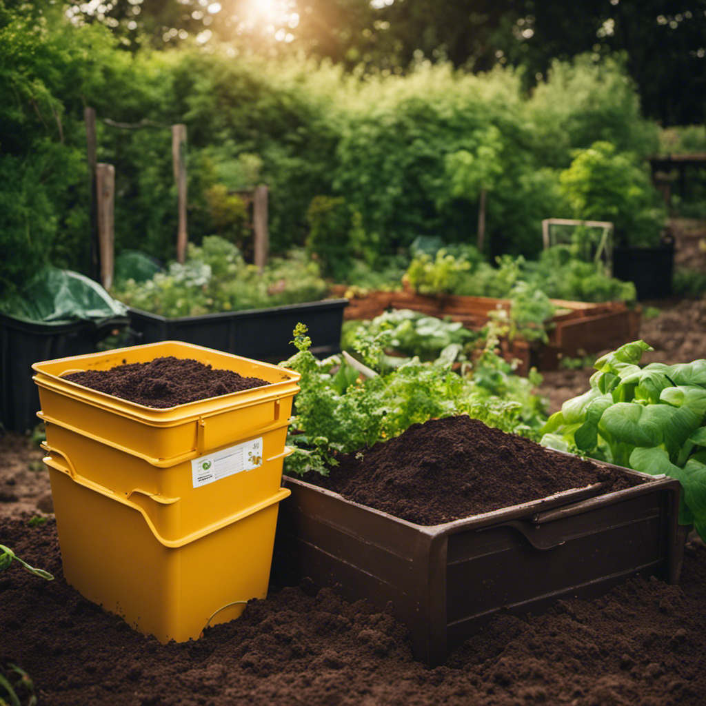 An image showcasing an abundant, flourishing organic garden, surrounded by a lush green landscape