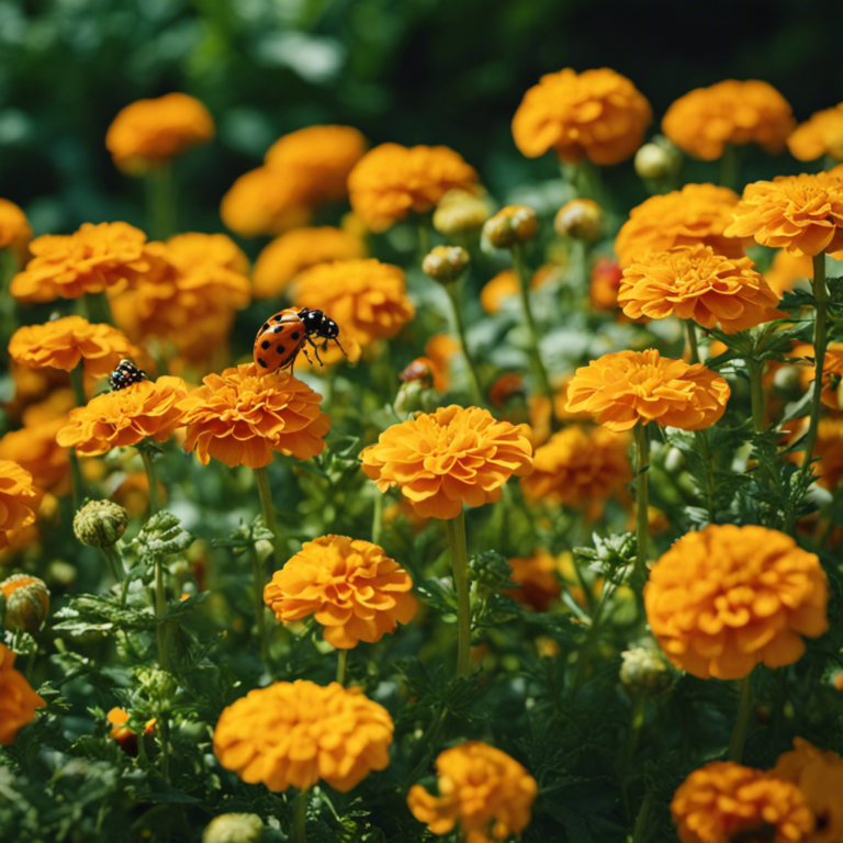 An image capturing a thriving edible garden protected by natural pest repellents