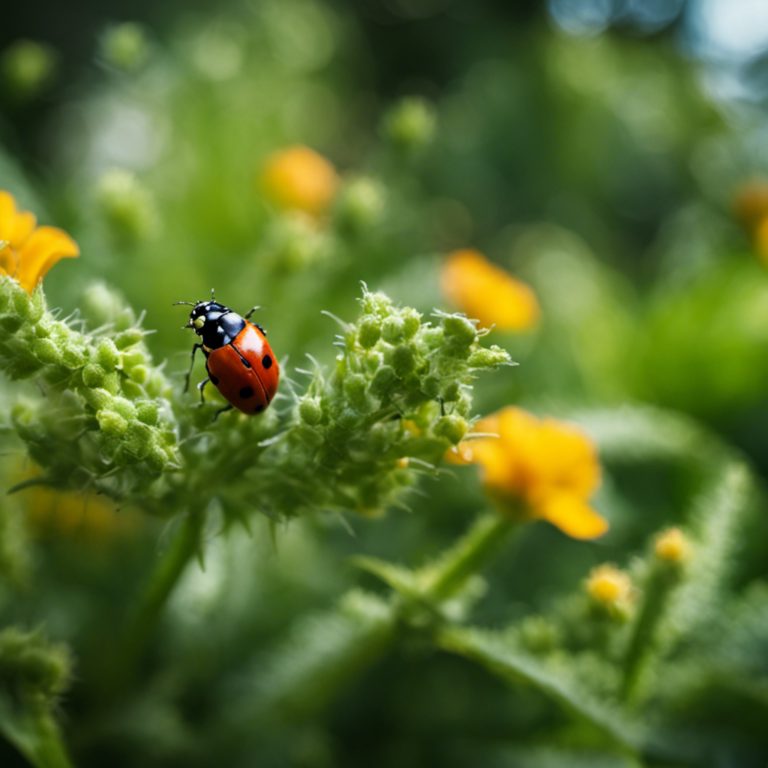 An image showcasing a lush garden bursting with vibrant, pest-free plants