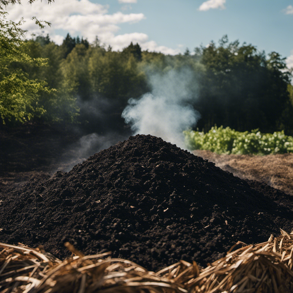 An image showcasing an organic farm's biochar composting technique