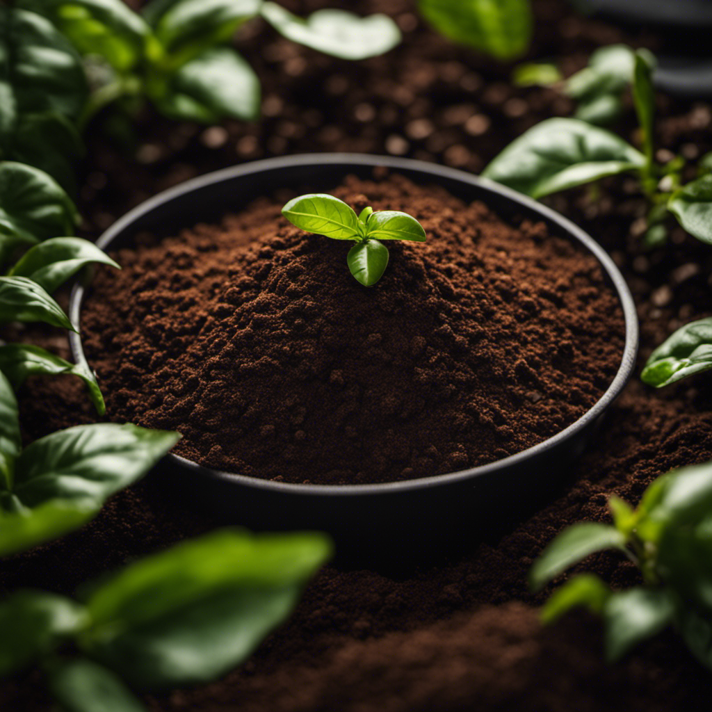 An image capturing the essence of coffee grounds being transformed into rich compost