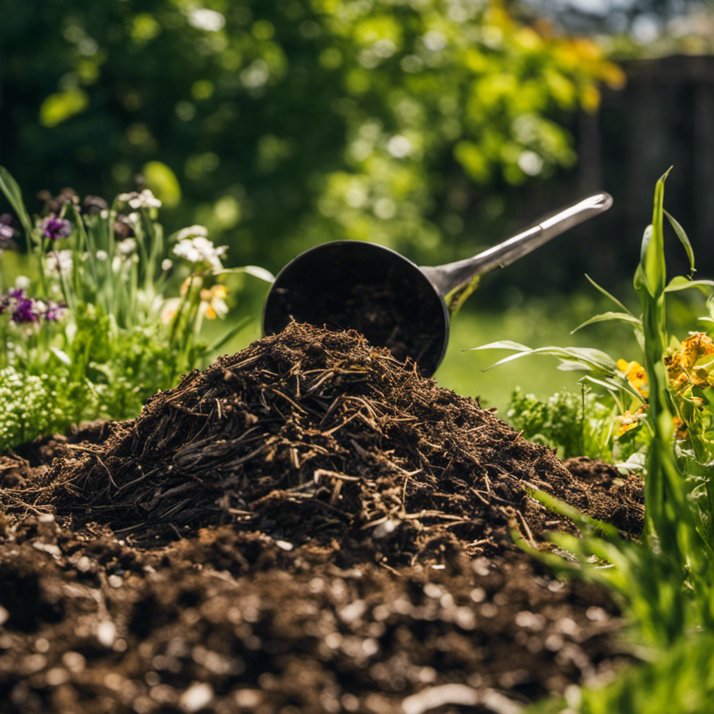 An image showcasing a beginner-friendly composting method using yard waste and twigs