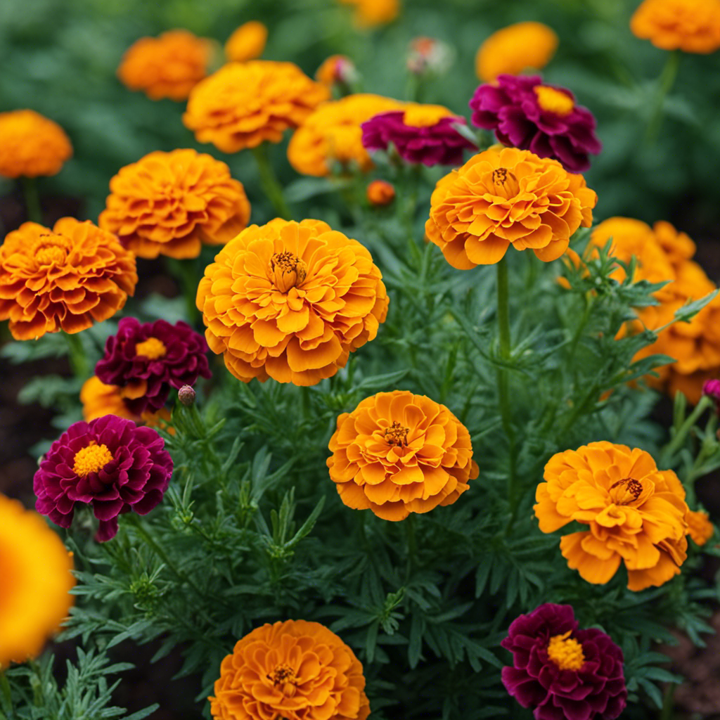 An image showcasing a vibrant marigold border as an effective herb pest control method