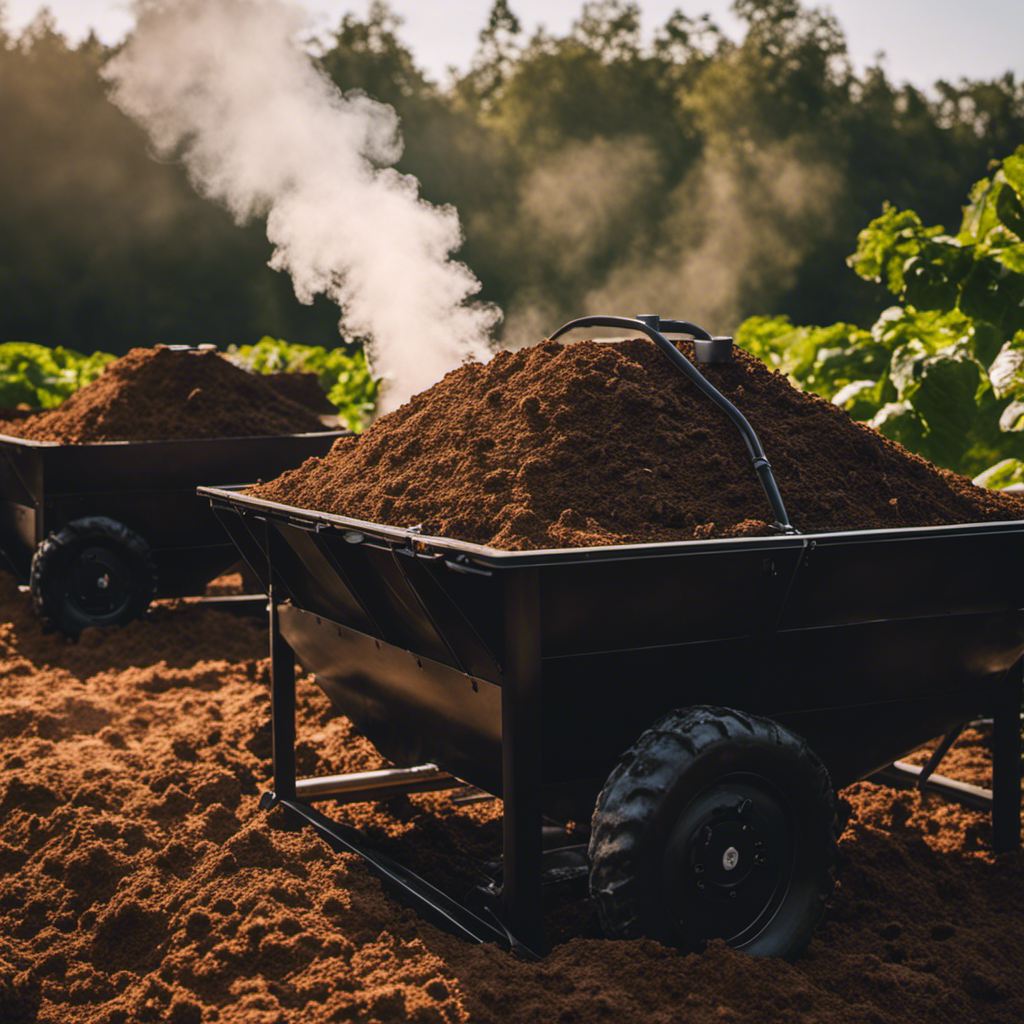 An image showcasing the intricate process of thermal composting in advanced organic farming