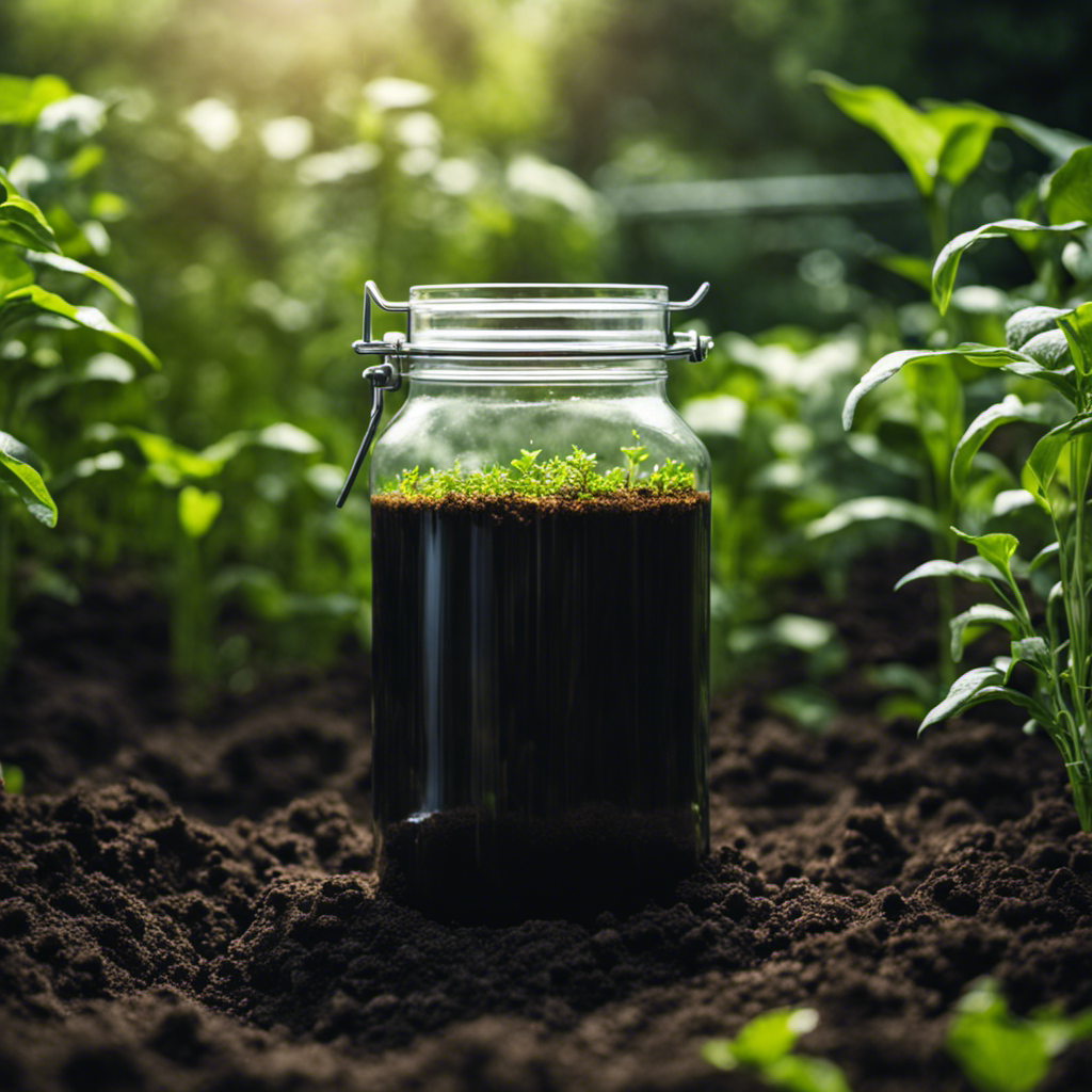 An image showcasing the process of brewing aerated compost tea in an organic farm