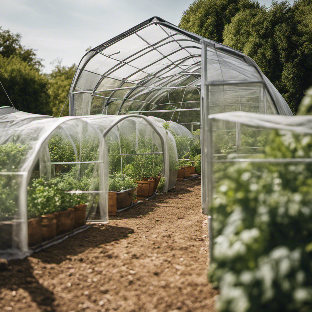 An image showcasing physical barriers for pest control in herb gardens