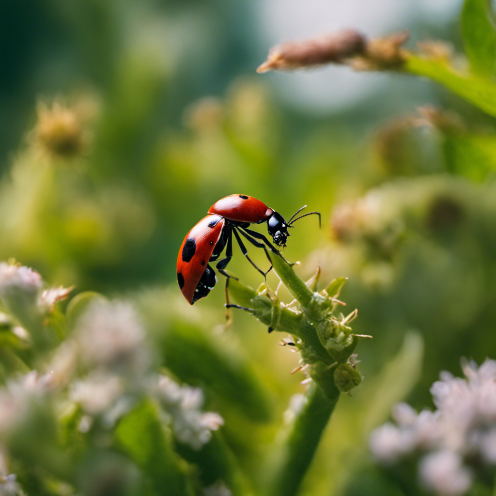 An image showcasing the fierce battle between natural predators and garden pests