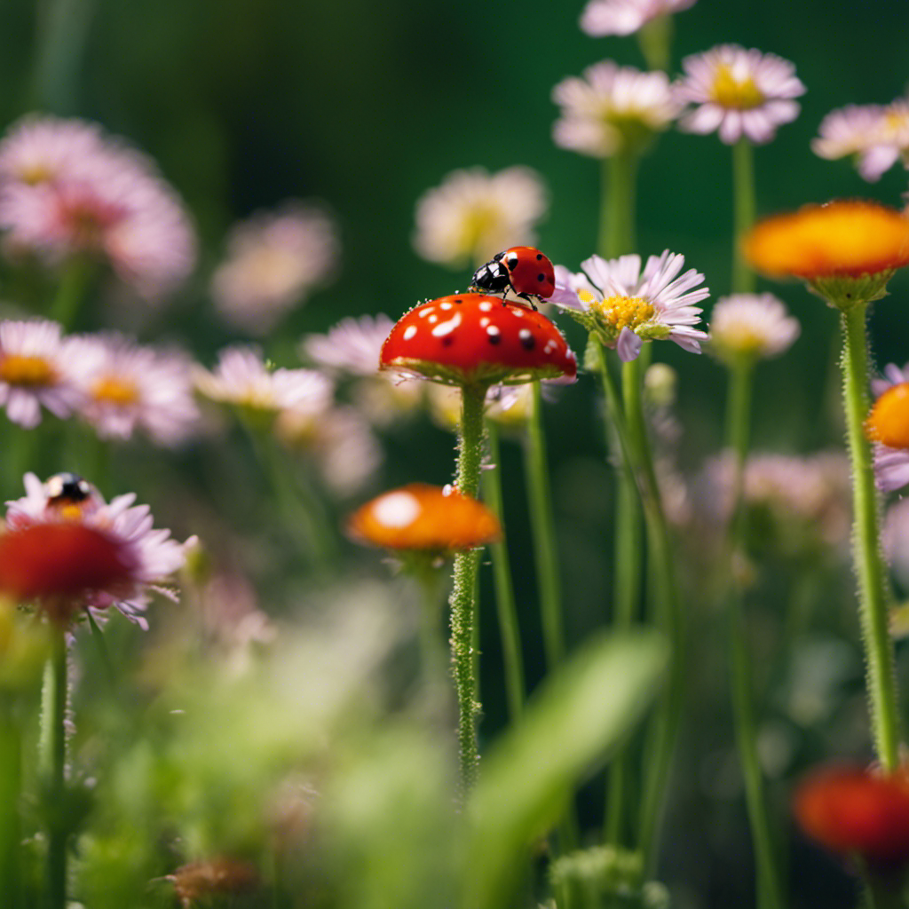 An image showcasing a lush, thriving garden protected by a harmonious ecosystem