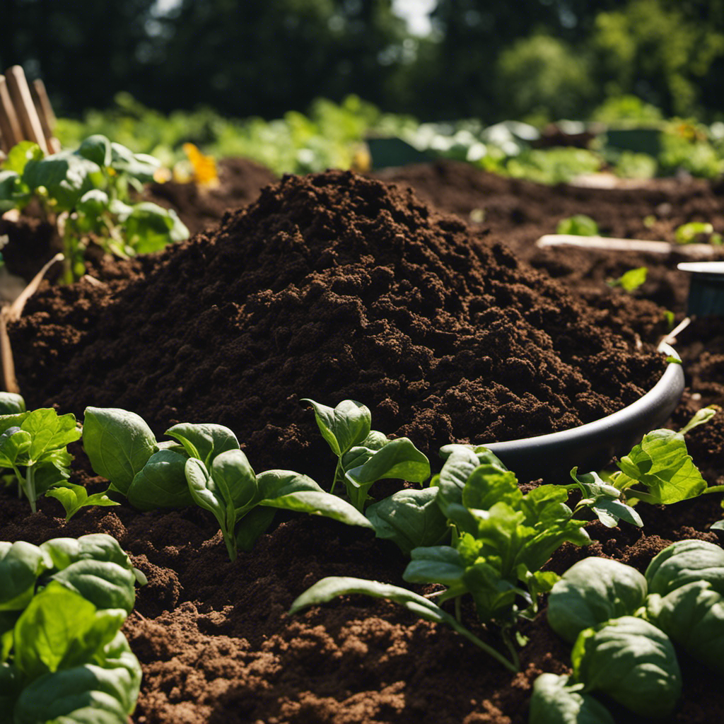 An image showcasing the step-by-step process of traditional composting techniques in organic farming