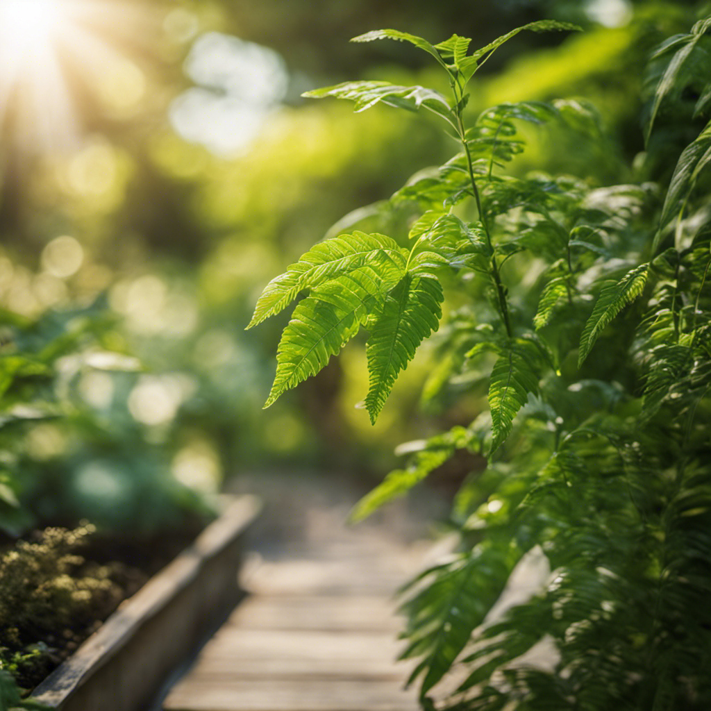 An image depicting a lush garden with thriving plants, showcasing the use of neem oil as an effective DIY pesticide