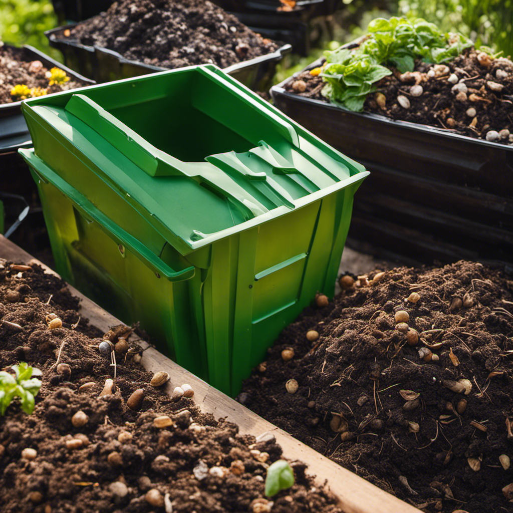 An image depicting different composting methods - from traditional bins and tumblers to vermicomposting setups and pit composting - showcasing their unique features, sizes, and materials to guide readers in choosing the perfect method for their organic garden