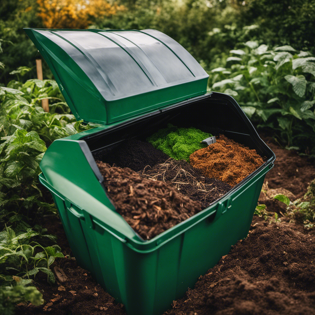 An image showcasing different composting methods, with a diverse range of materials in clear view