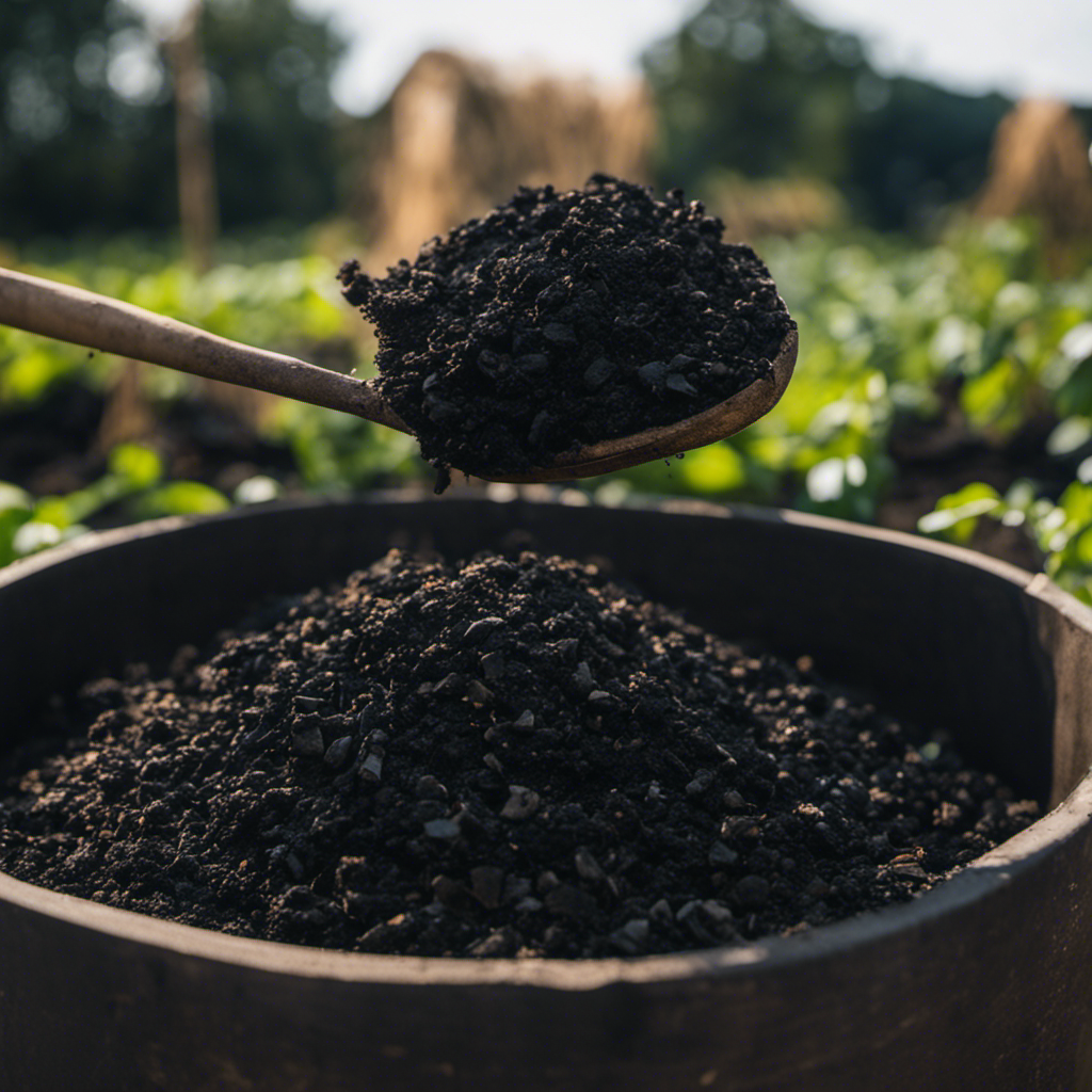 An image capturing the process of biochar composting on an organic farm