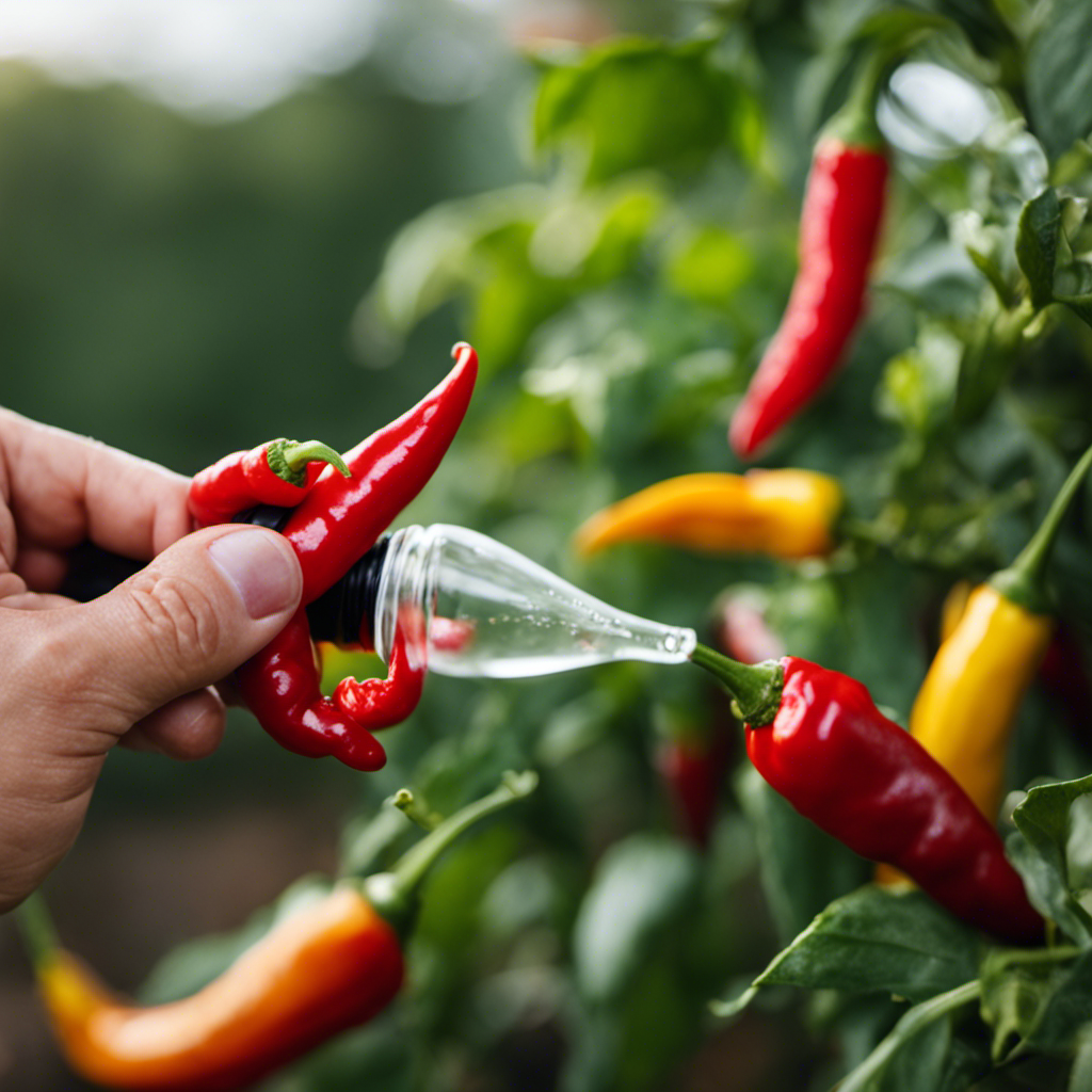 An image showcasing the step-by-step process of making DIY chili pepper spray for organic pest control