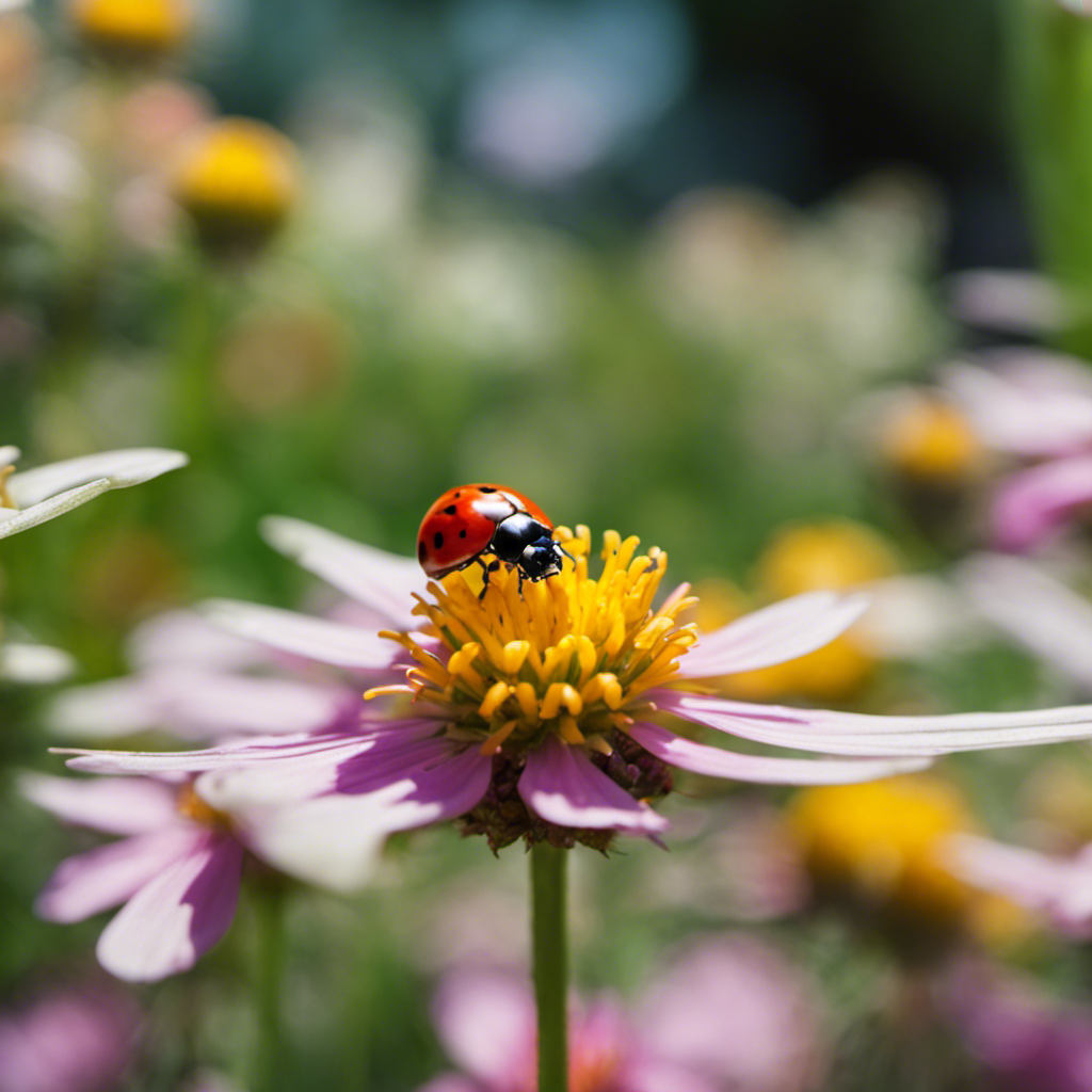 An image featuring a lush garden scene, showcasing a variety of vibrant flowers and vegetables