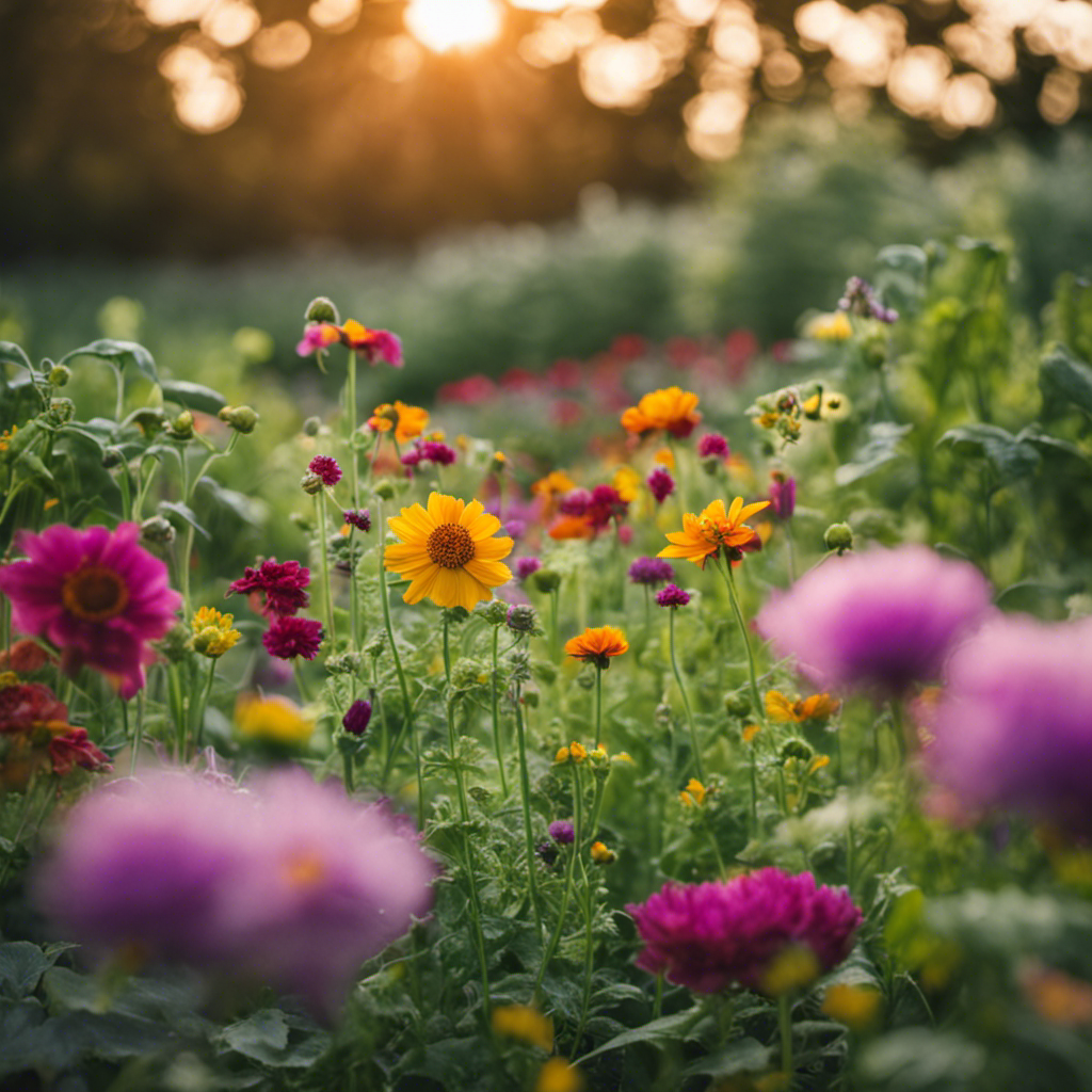 An image showcasing the beauty of companion planting in a farm setting