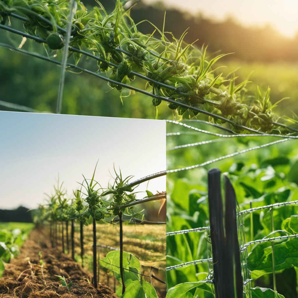 An image showcasing the advanced techniques of physical barriers and traps in green farming