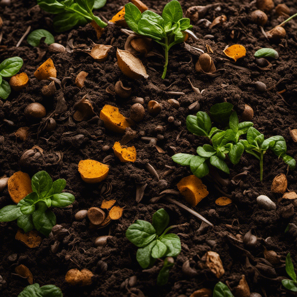 An image depicting a diverse range of compost materials, meticulously layered to demonstrate the ideal balance, including vibrant green nitrogen-rich ingredients, dry brown carbon-rich elements, and moisture levels optimized for healthy decomposition