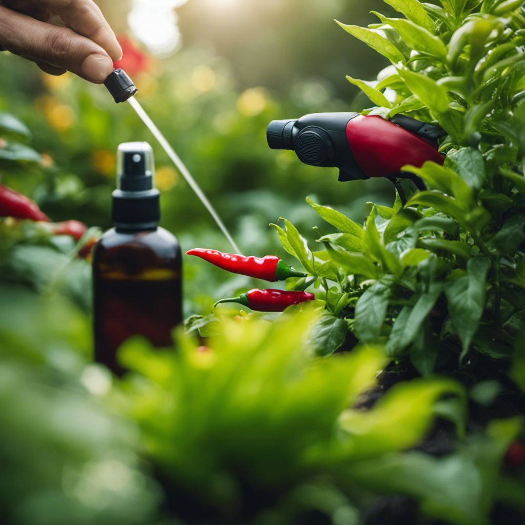 An image showcasing a lush green garden with vibrant, pest-free plants