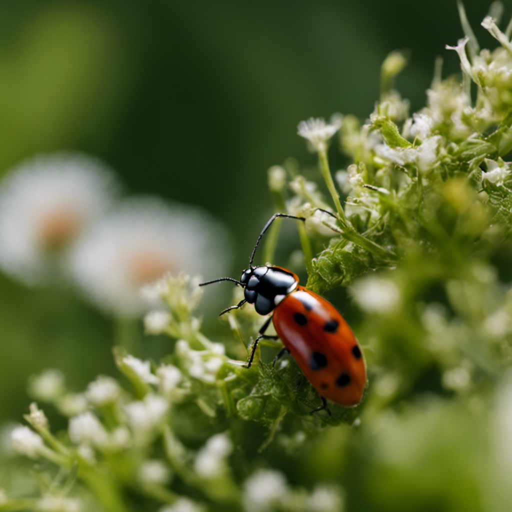 An image showcasing the evolution of pest control methods, starting with ancient gardeners using ladybugs and lacewings, progressing to modern gardeners employing predatory nematodes and parasitic wasps