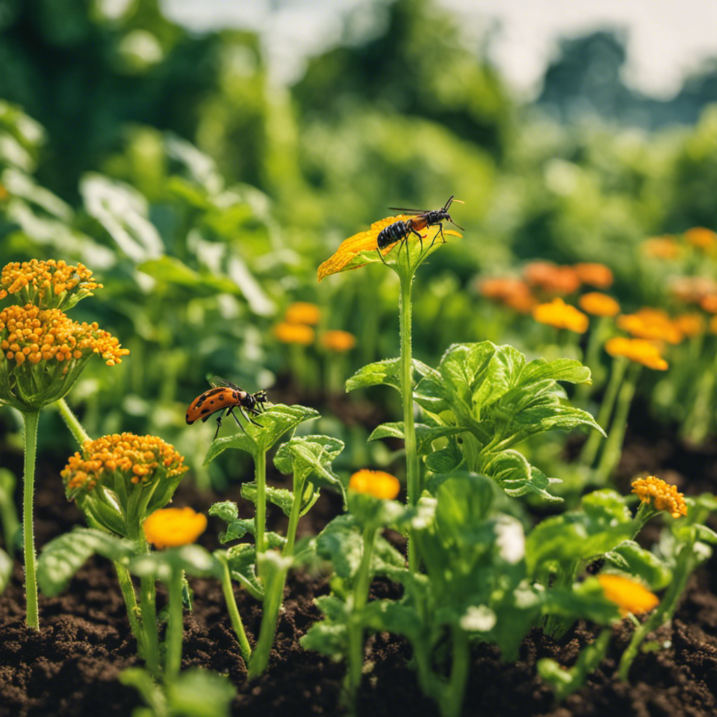 An image showcasing the art of companion planting in green pest control farming