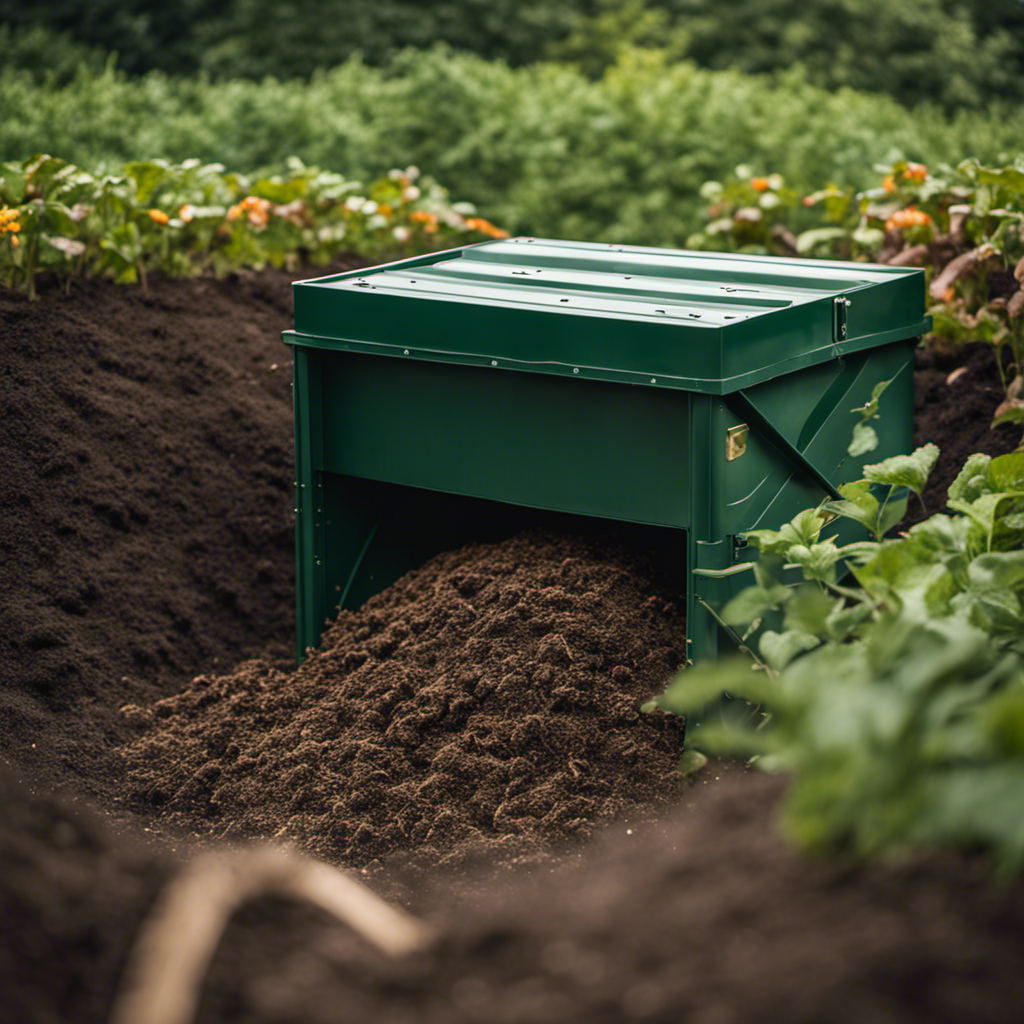 An image showcasing a compost bin with strategically placed aeration techniques, such as perforated pipes and aeration tubes, to enhance composting efficiency