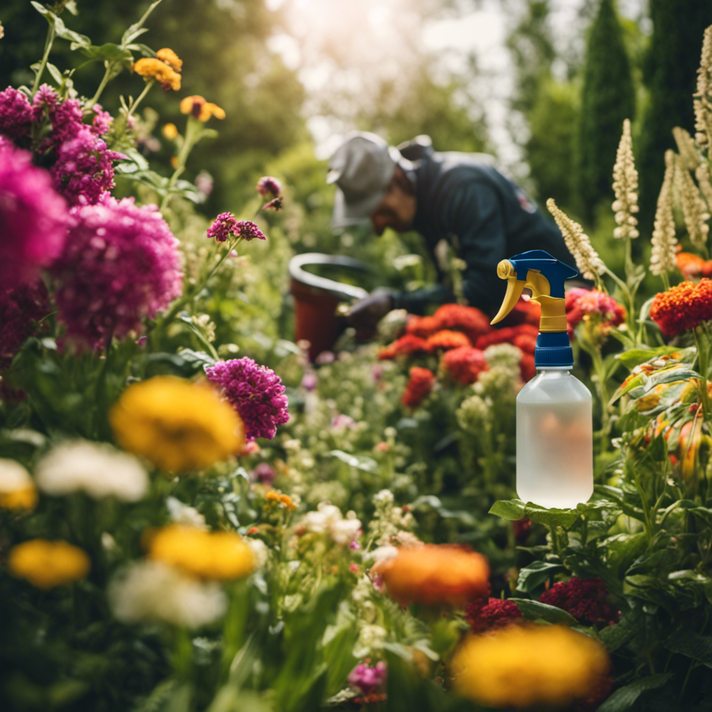 An image showcasing a lush garden with vibrant, pest-free plants