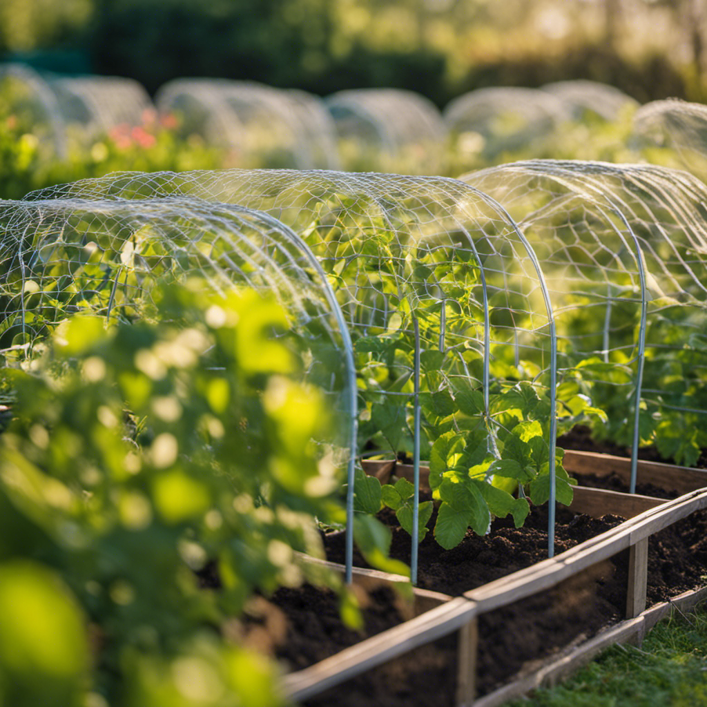 An image showcasing physical barriers as eco-friendly pest control methods in organic gardens