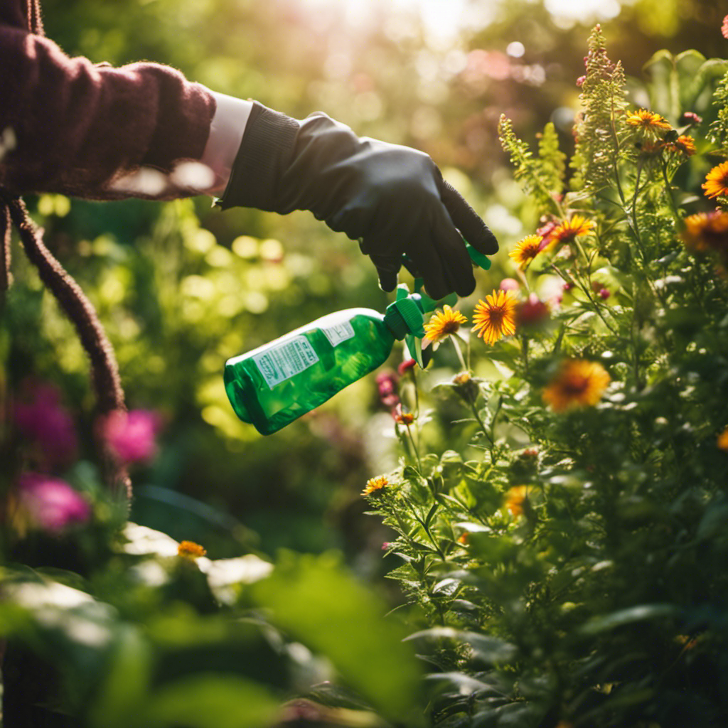 An image showcasing a lush garden, bathed in warm sunlight