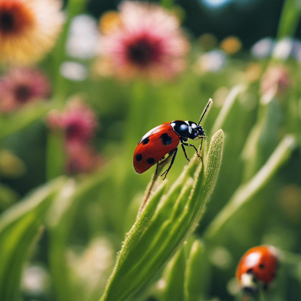 An image showcasing a lush green field with rows of crops, surrounded by vibrant flowers