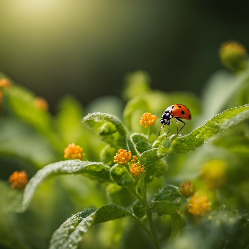 An image showcasing the delicate balance of nature in your edible garden