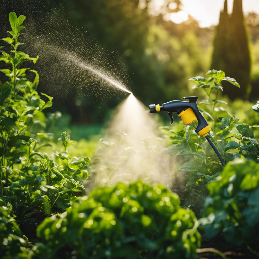 An image showcasing a homemade pest spray in action