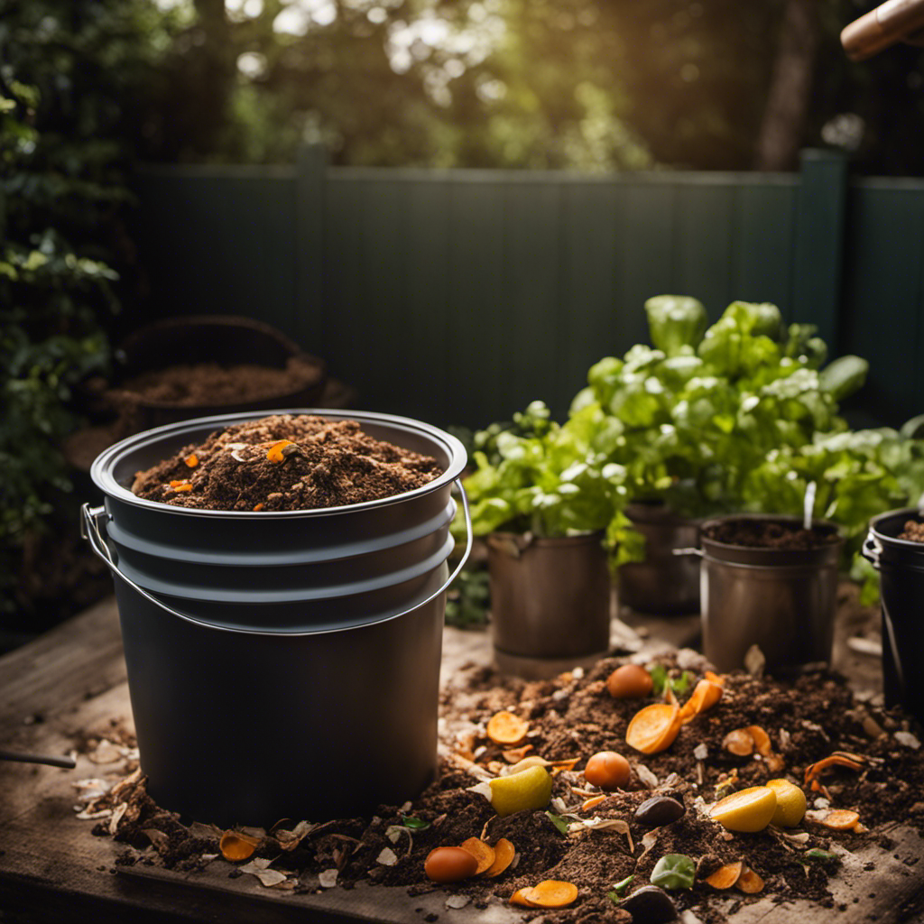 An image showcasing the step-by-step process of Bokashi composting