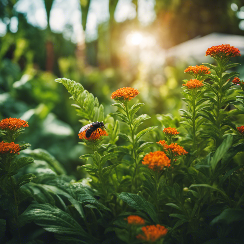 An image showcasing a lush, thriving garden with vibrant, pest-free plants