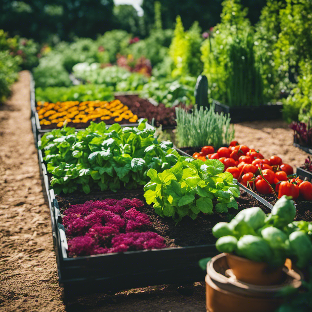 An image showcasing a colorful and diverse vegetable garden, with plants thriving in their respective climate zones