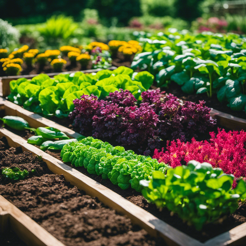 An image showcasing a colorful and diverse vegetable garden, with plants thriving in their respective climate zones